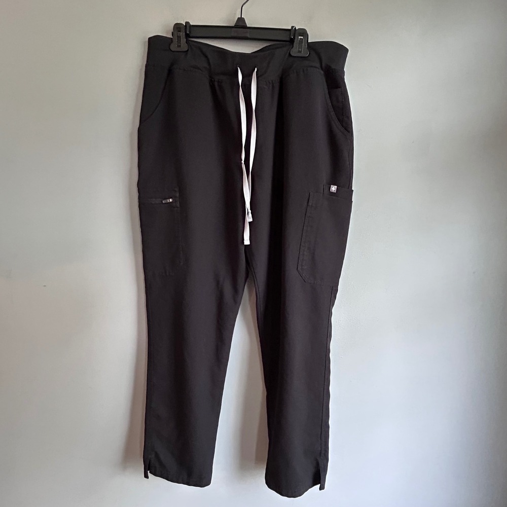 FIGS HW Yola High Waisted Straight Leg Scrub Pants Black XXL W22SW2013